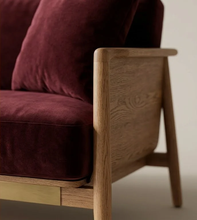 Claret Velvet Armchair