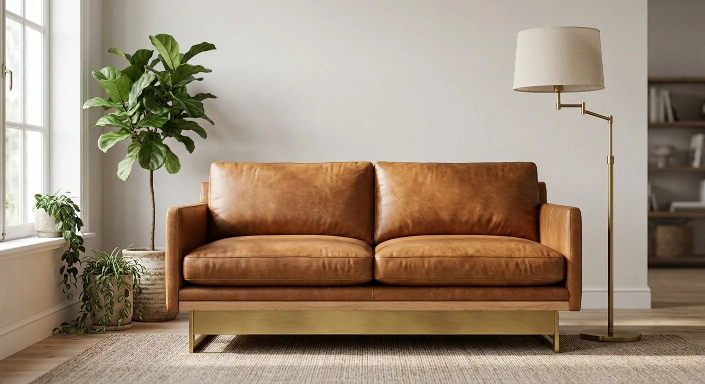 Saddle Leather Loveseat